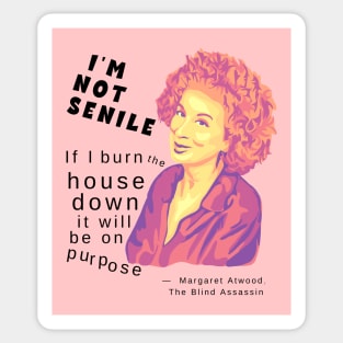 Margaret Atwood Portrait and Quote Sticker